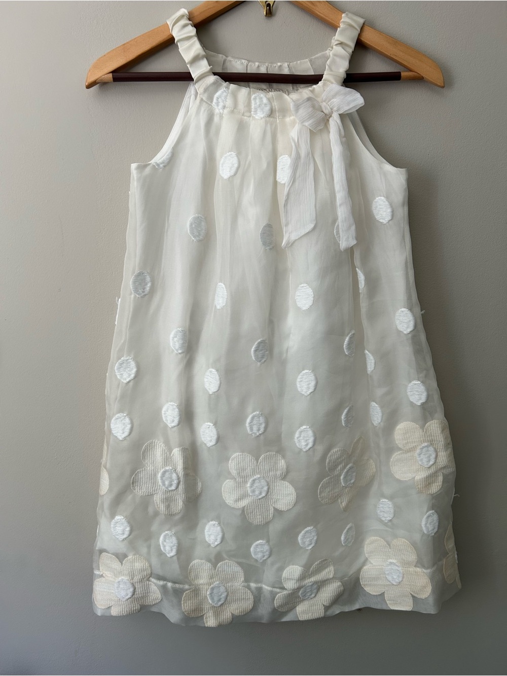 Monnalisa Chic Girls Ivory Floral Dress Size 10 140 Made in Italy